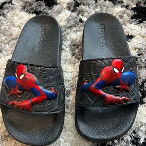 Adidas Kids Black Spider-Man Slides